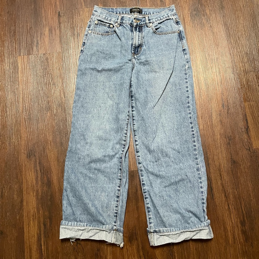 White Fox Distressed Straight Leg Jeans